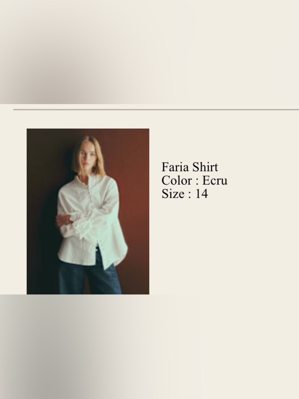 NWT Sezane Faria Top